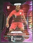 2022 Prizm World Cup Abdulkarim Hassan Purple Breakaway # 10/35 Qatar RC