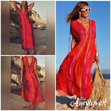 Zara Sunset Flowing Maxi Dress Size XS NWT