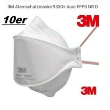 10x 3M™ Aura 9330+ FFP3 Atemschutzmaske ohne Ventil Mundschutz FFP 3 Staub Maske