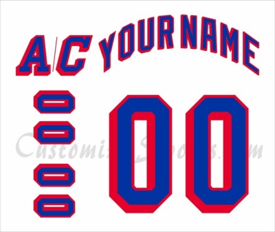 Ny Rangers Lettering Kit New York Rangers Customized Number Kit for 1990-1999 Home Uniform | eBay