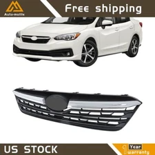 W/Chrome Trim Grill Front Bumper Grille Assembly For Subaru Impreza 2020-2023