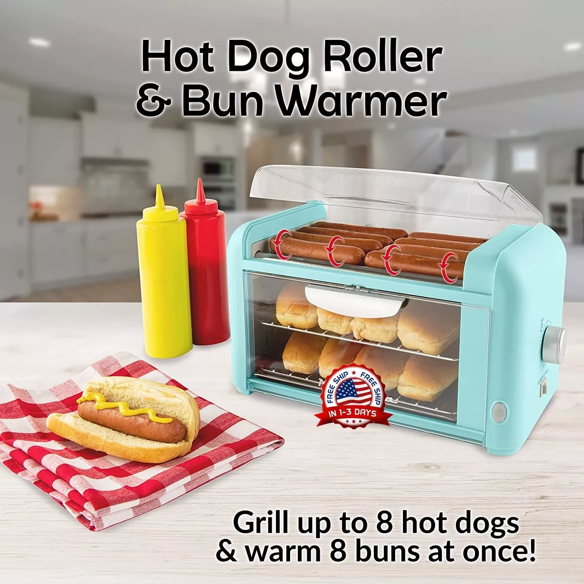 Horno De Rodillo Y Tostador Para Hot Dog Ideal Para Calentar Panes Y Bocadillos