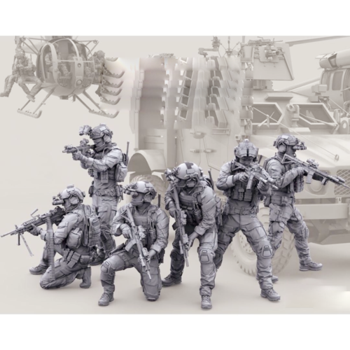Brand new 1/35 resin Figures Modern US special forces soldiers 6 man Unpainted - Afbeelding 1 van 2