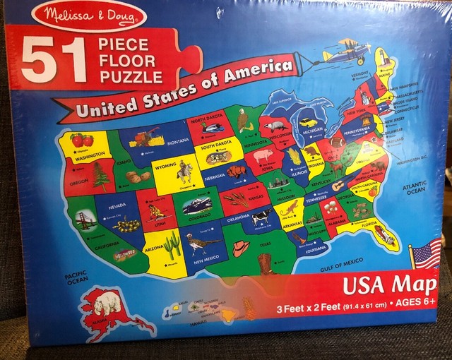 Melissa & Doug United States Of America 51 Piece Floor Puzzle 3x2 feet