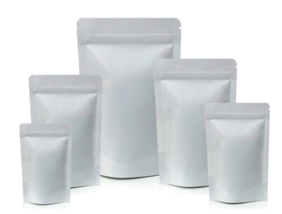 Weiß Papier Standbodenbeutel Kraftpapier Kaffee Reißverschluss Lebensmittelkontakt Verpackung Beutel