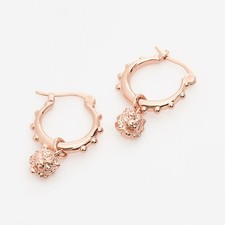 Orecchini a cerchio JUST CAVALLI tono oro rosa ciondolo leone regalo perfetto🎁