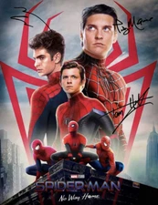 Spider-Man No Way Home Poster/Photo SIGNED REPRINT Tom Holland Garfield Maguire