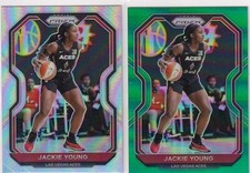 2021 Panini WNBA Prizm SP Green & Silver Refractor Prizm #47 Jackie Young