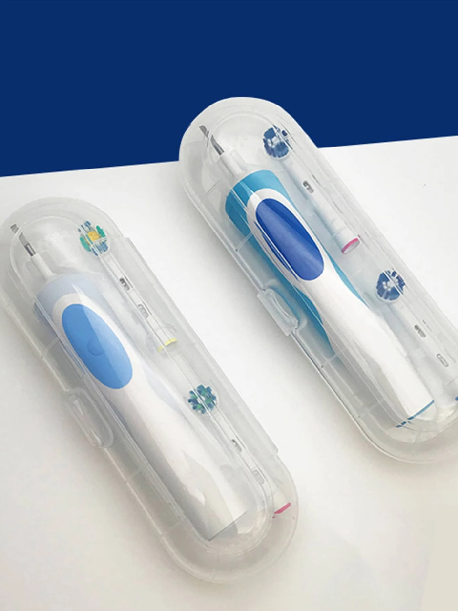 1pc Portable Electric Toothbrush Case - Clear Travel Storage Box & Holder - NEW