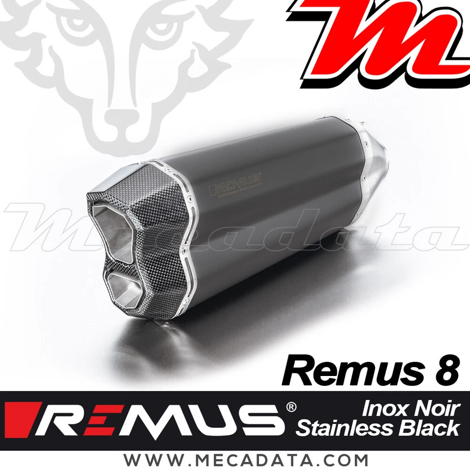 Silencieux Pot échappement Remus 8 inox noir race BMW R 1250 GS Adventure - 2019 - Photo 1/1