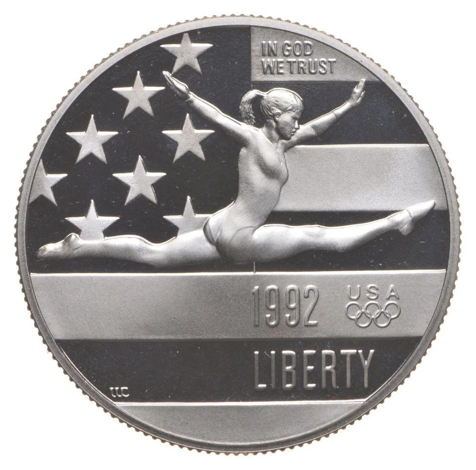 1992-S PROOF Olympic Gymnastics Commemorative Half Dollar Uncirculated Coin GEM. - Image 2 of 3