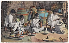 Tonala Mexico ~ Native Potters ~ Vintage Occupational Linen Postcard