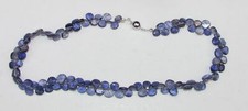 Iolite Beaded Necklace Sterling Silver Clasp 8mm Beads 17"