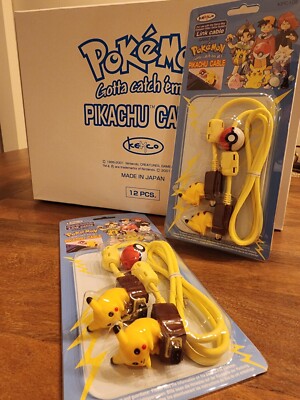 NEW Pokemon Pikachu Link Trading Cable Nintendo Gameboy Color GBC Vintage Box