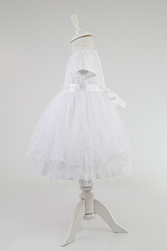 Bebé Niñas Vestido de Tul de Encaje con Mangas Globo para Boda y Bautizo - Imagen 15 de 15