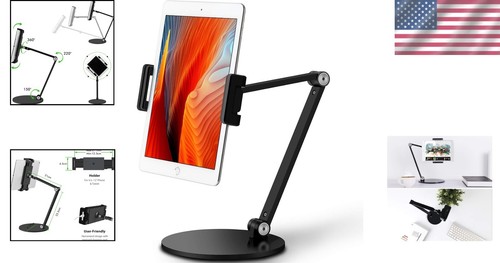 Premium Aluminum Tablet Stand - Adjustable & Rotating, Fits 4.5-13 Inch Devices - Picture 2 of 9