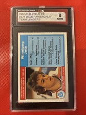 1982-83 O-PEE-CHEE Hockey #374 DALE HAWERCHUK ROOKIE TEAM LEADER GRADED KSA 8