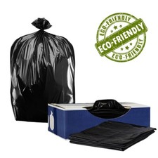 Plasticplace 33 Gallon Eco-Friendly Trash Bags - Black, Case of 100 Garbage Bags