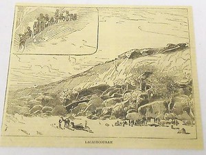 1885 magazine engraving ~ LACATECOURAH ~ Sudan, African Tribe