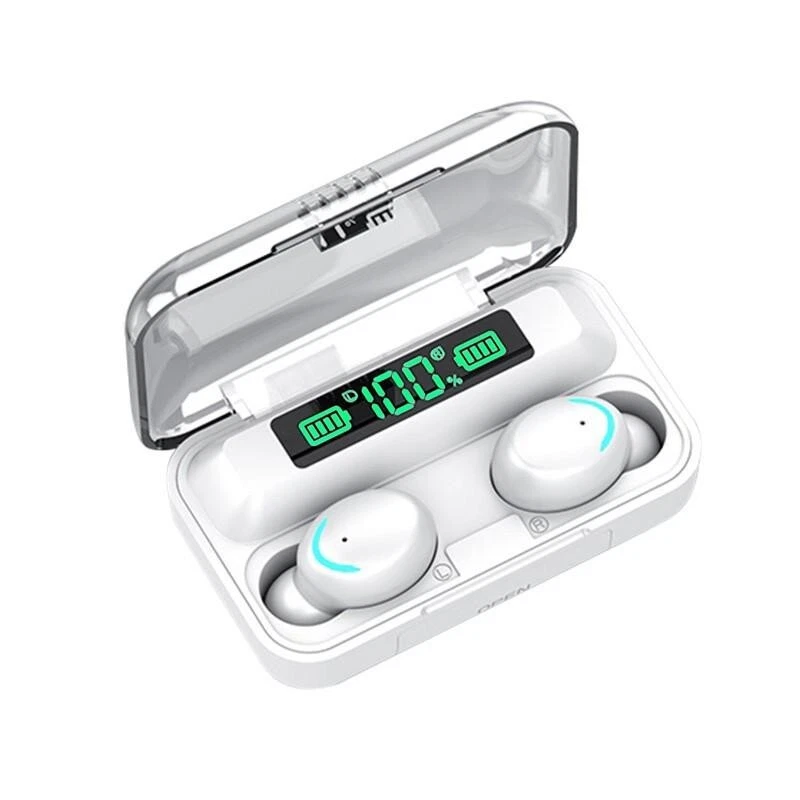 AURICOLARI BLUETOOTH 5.2 CUFFIE UNIVERSALI SENZA FILI WIRELESS SPORT POWERBANK - Immagine 2 di 4