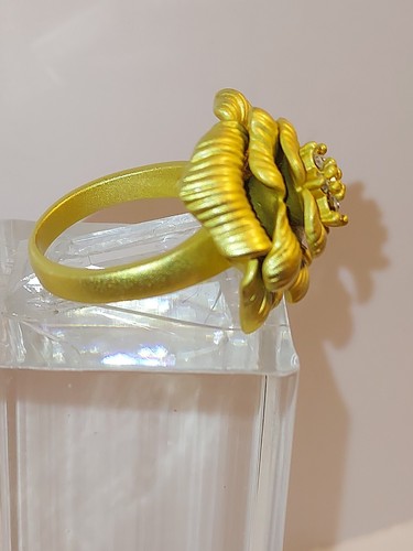 Premier Designs~**IN BLOOM GOLD PLATED ROSE RING**~Size 8~RHINESTONES~Never Worn - Picture 4 of 9