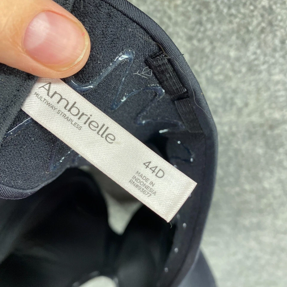 Sujetador Ambrielle Bralette Mujer 44D Negro Sin Tirantes Con Aros Push Up Opaco Foto 3 de 4