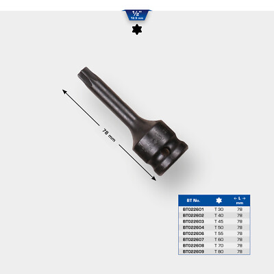 1/2'' Kraft Bit-Stecknuss Torx T50 - Brilliant Tools BT022604