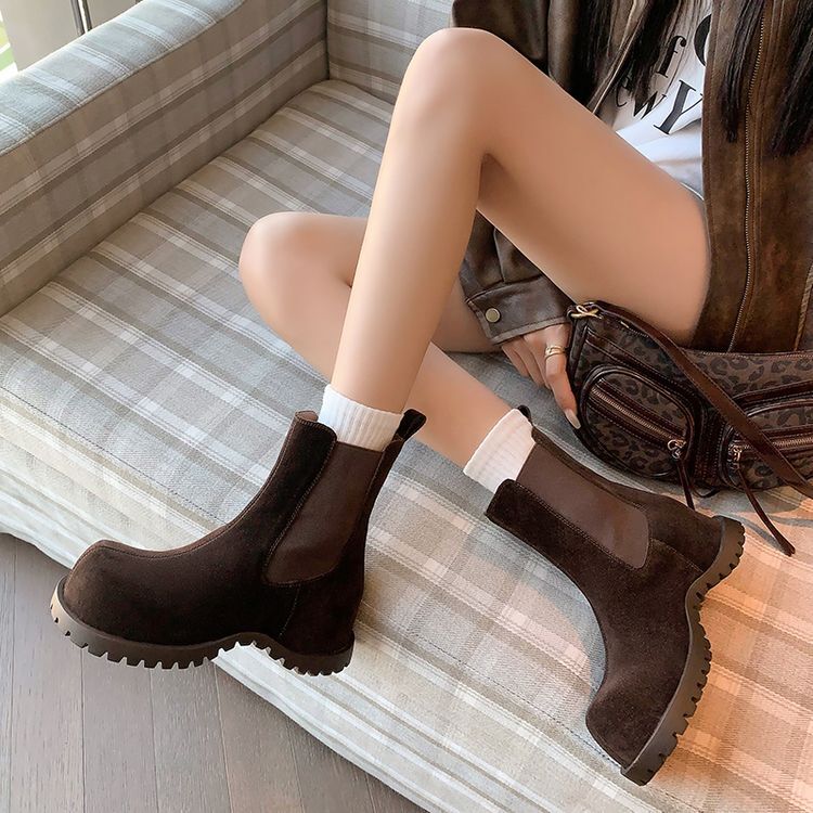 Women's Fashion Suede Booties With Fringe & Block Heel – Western Ankle Boots, Approx. 3.5” Heel