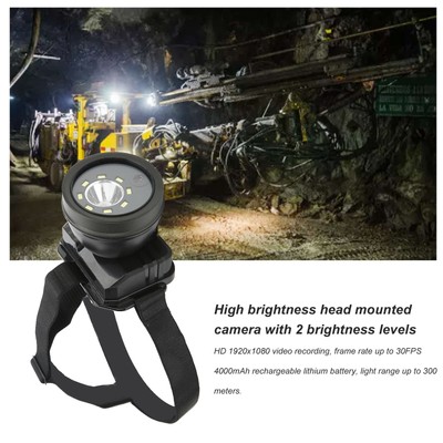New Head Mounted Action Camera 1080P HD Video Camcorder Led Headlamp Waterproof