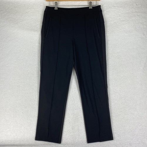 Pantalone Athleta Donna Tg 14T Alto Nero Headlands Ibrido Zip Tasche Elasticizzato Lavoro