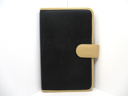 Parazul Black/Beige Travel Passport Wallet Organizer Snap Closure 10" x 6.5"