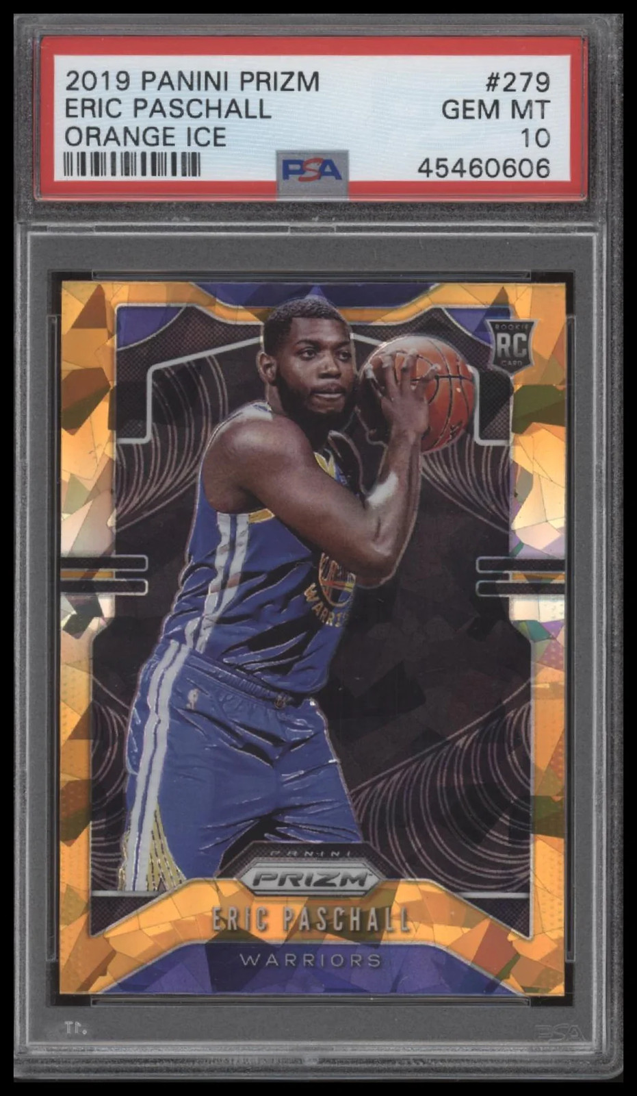 2019 PANINI PRIZM ERIC PASCHALL 279 GEM PRIZMS ORANGE ICE RC PSA 10 WARRIORS