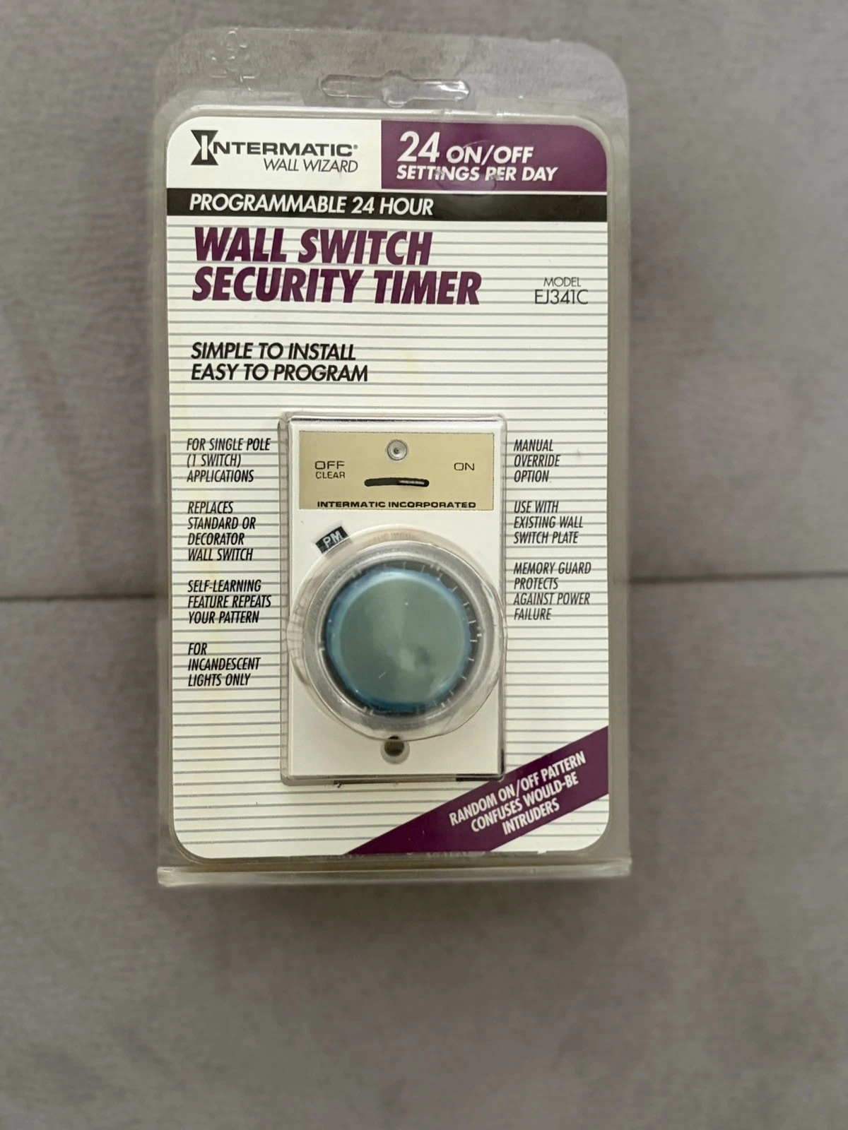 Intermatic Programmable Electronic Wall Switch Security Timer Model EJ341C