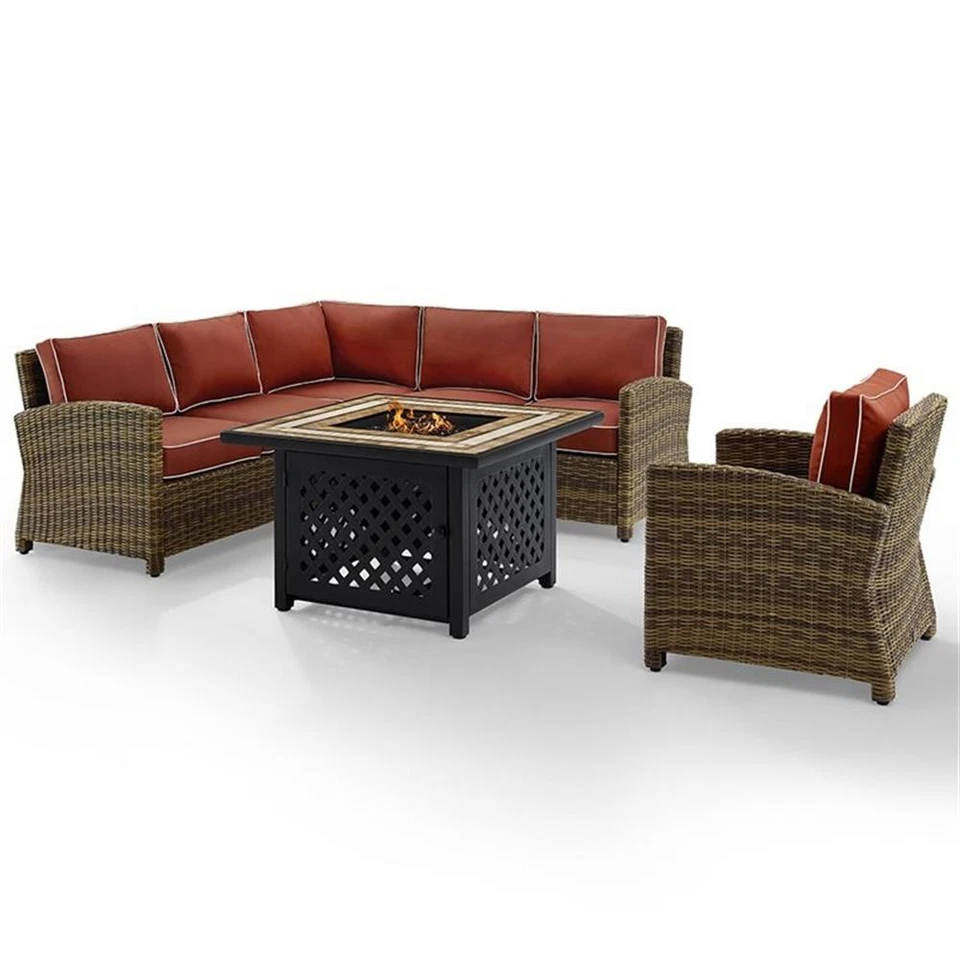 Crosley Furniture Bradenton Fire Pit Sectional - Thumbnail 2