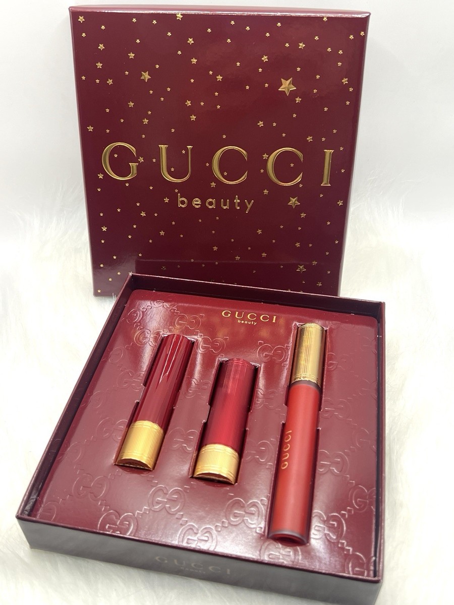 GUCCI ROUGE À LÈVRES MAT 3個セット GUCCI Rouge A Levres Mat Lip Colour Travel Set - 3 LIPSTICKS ~ New