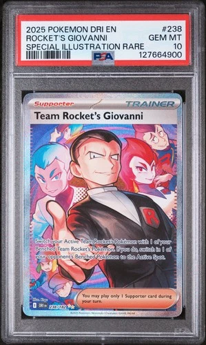 2025 POKEMON DRI EN-DESTINED RIVALS #238 TEAM ROCKET'S GIOVANNI PSA 10