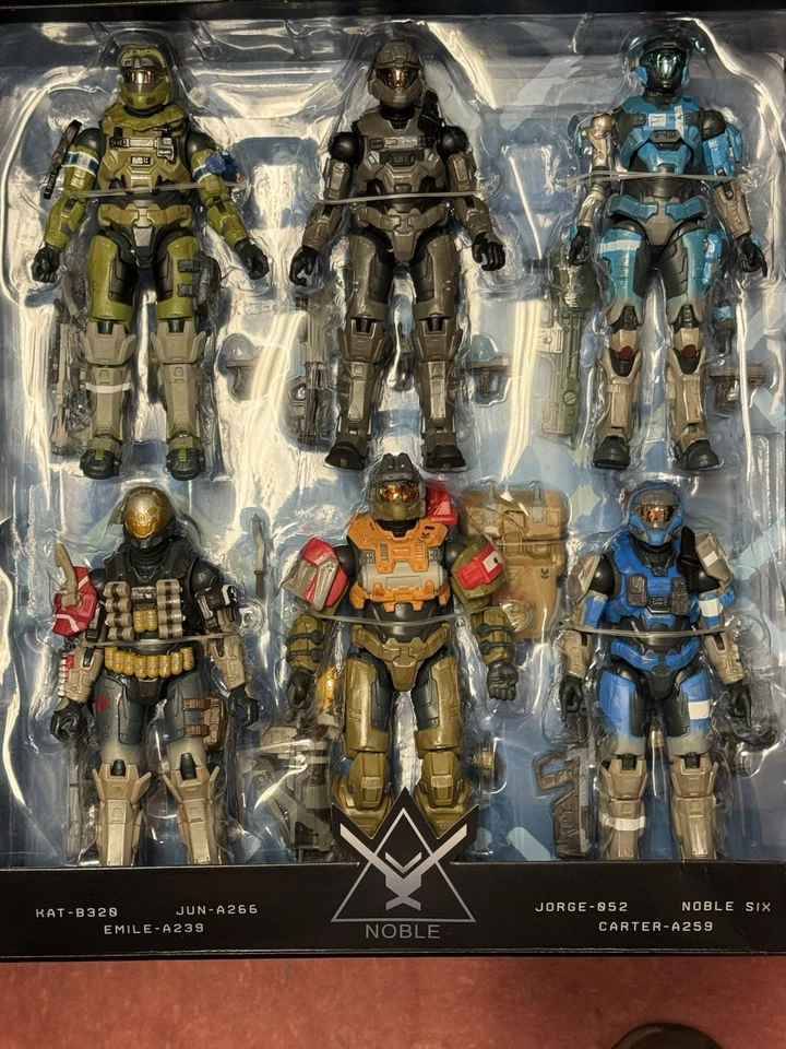 Paquete de 6 figuras Jazwares WCT XBox 2025 HALO Remember Reach Noble Team Foto 3 de 4