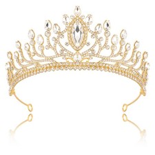 Corona Dorada Para Mujer Tiara De Cumpleanos Quinceanera Boda Cosplay