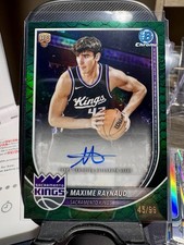 🔥 2025-26 Bowman Chrome Maxime Raynaud Kings Green Refractor Autograph /99 🔥