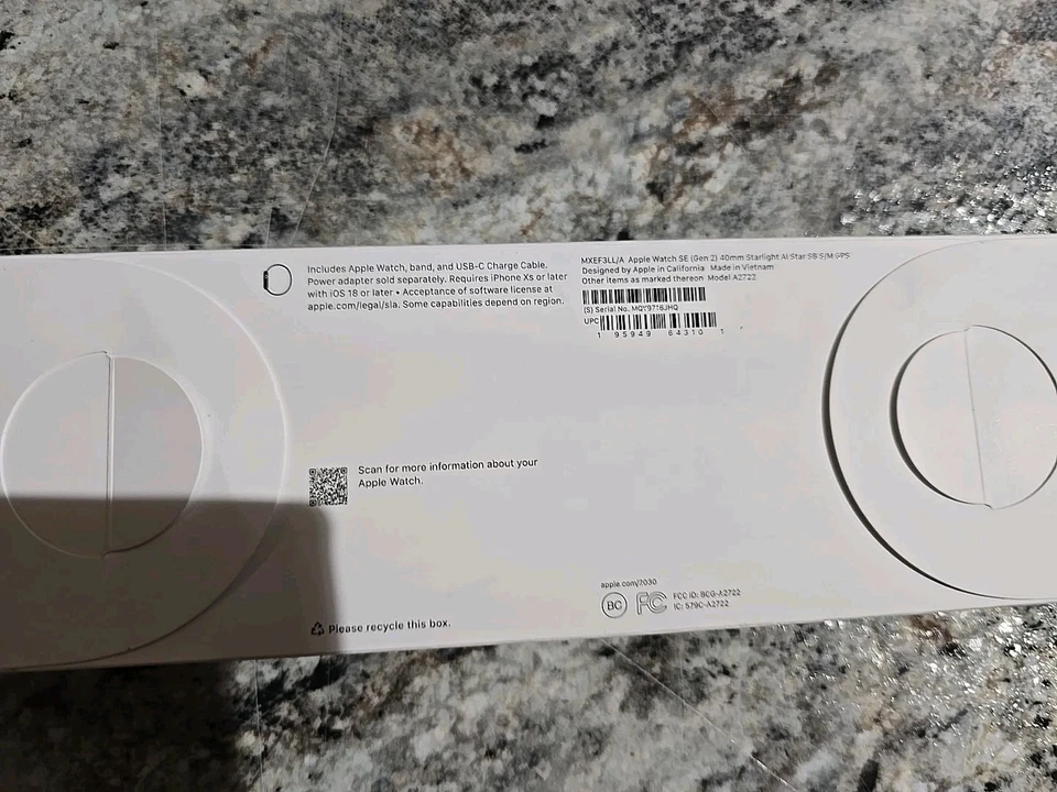 New GPS Only Apple Watch SE 2nd Gen 40MM Starlight Aluminum MXEF3LL/A - Image 2 of 2