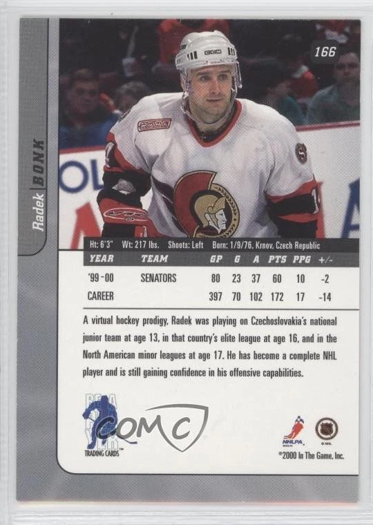 2000-01 ITG Be A Player Signature Series Radek Bonk #166 - Image 2 of 2