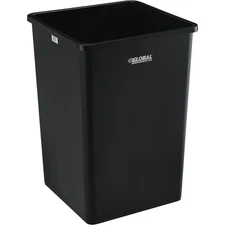 Global Industrial Square Plastic Garbage Can Black 35 Gallon