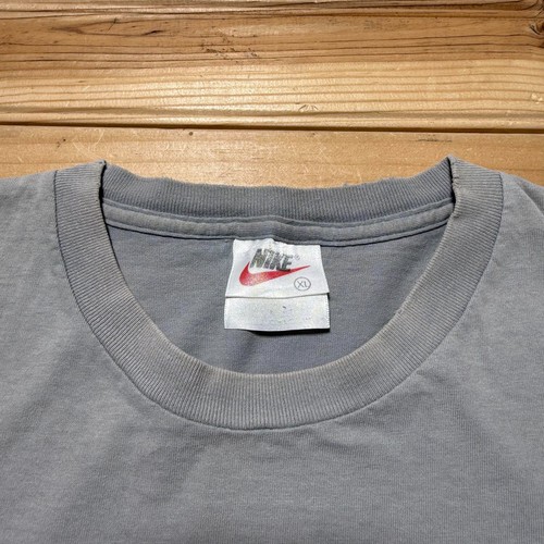 Vintage 90s Nike Sportswear Gray Tonal Mini Swoosh Embroidered T-Shirt Men's XL by Nike, $26.23 - Photo 5
