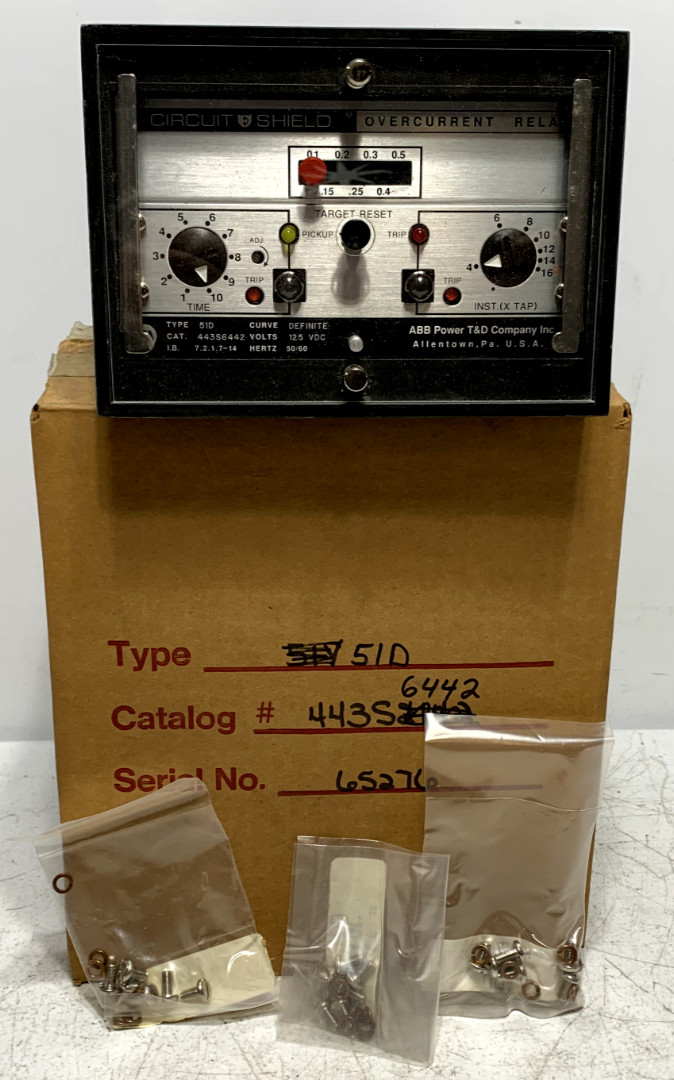 ABB 443S6442 Circuit Shield Overcurrent Relay 125V Type 51D