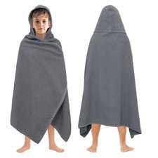Waffle Hooded Bath Towel Wrap - 100 Cotton Terry Large Oversized Hooded Towe...