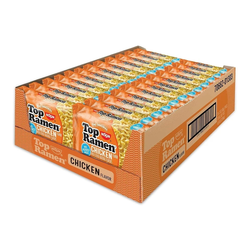 Nissin Top Ramen Noodle Soup, Chicken, 3 Ounce (Pack of 24) FREE-SHIPPING
