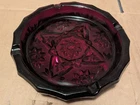 Vintage 8" Anchor Hocking Ruby Red Glass Ashtray