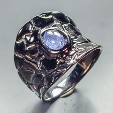 Handmade ring Natural Tanzanite Ring 925 Sterling Silver Size 7.5 /R457492