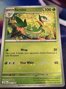 Pokemon TCG Servine 002/086 Poke Ball Holo Black Bolt English NM/M