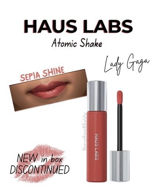 Discontinued HAUS LABS SEPIA SHINE Atomic Shake Lip Lacquer BNIB Rare HTF